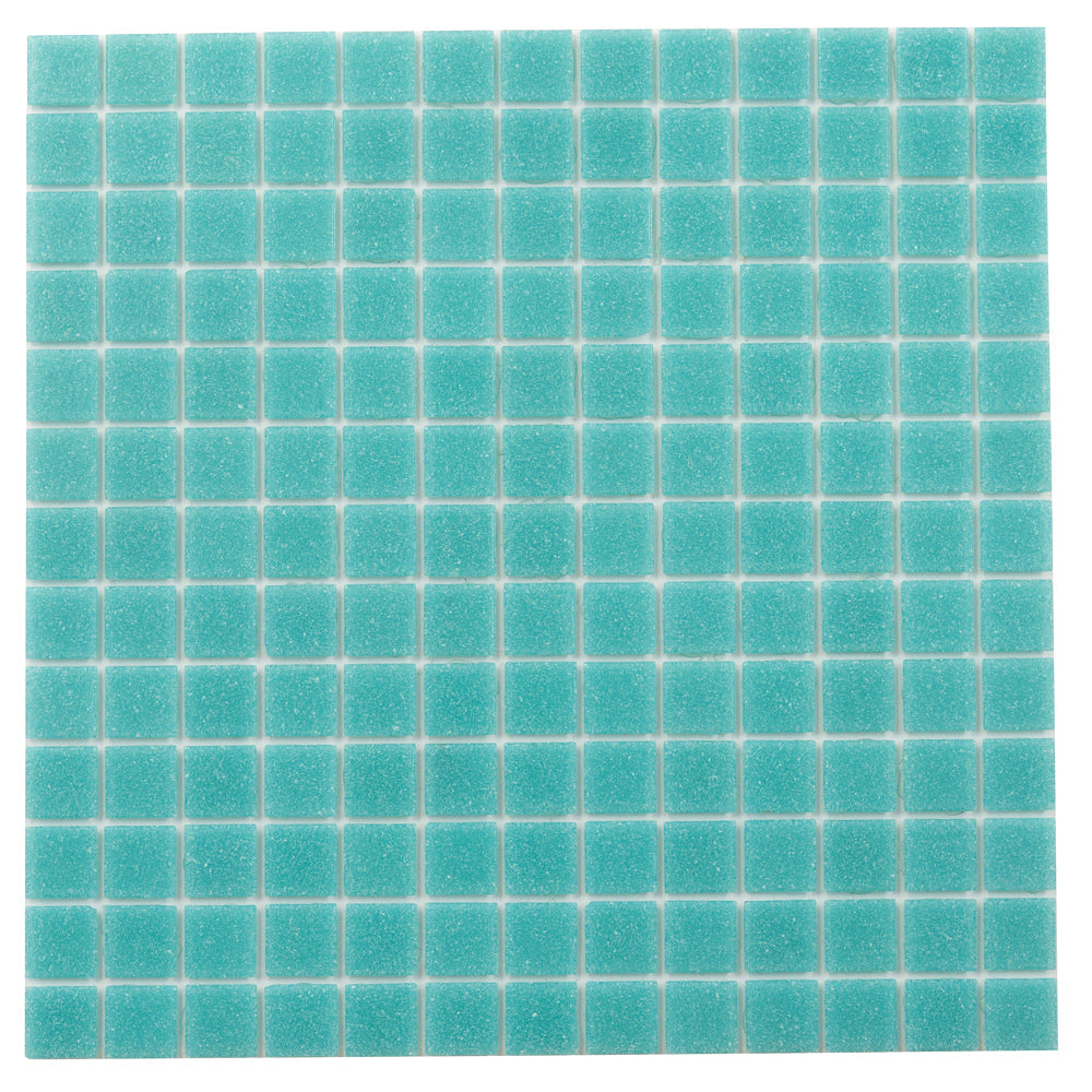 Neon Aqua Green 12x12 Glossy Uniform Square Glass Mosaic Tile (20 pack, 20 sq ft/case) - Sample