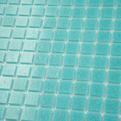 Neon Aqua Green 12x12 Glossy Uniform Square Glass Mosaic Tile (20 pack, 20 sq ft/case) - Sample