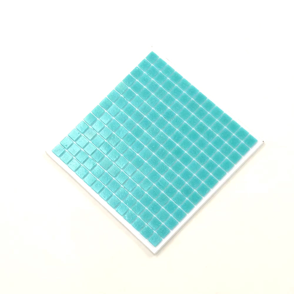 Neon Aqua Green 12x12 Glossy Uniform Square Glass Mosaic Tile (20 pack, 20 sq ft/case) - Sample