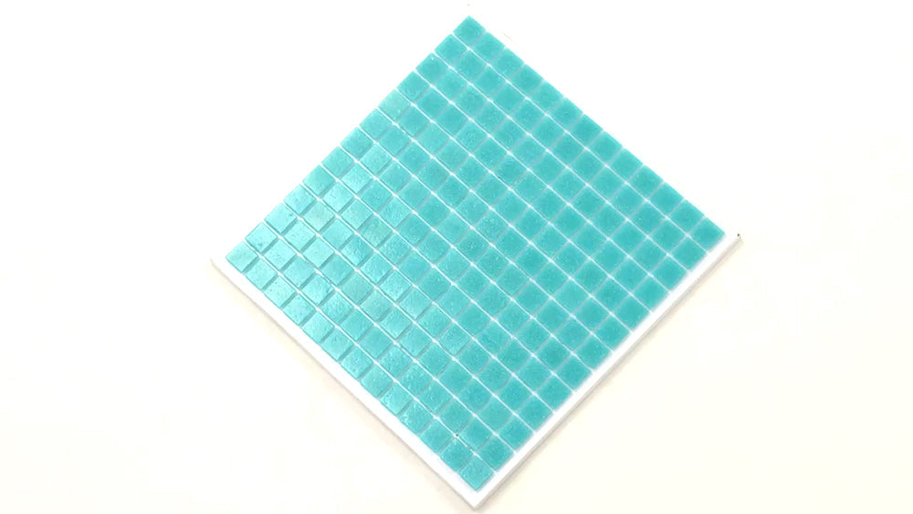 Neon Aqua Green 12x12 Glossy Uniform Square Glass Mosaic Tile (20 pack, 20 sq ft/case) - Sample