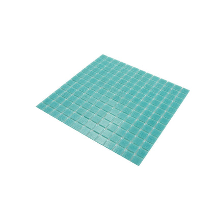 Neon Aqua Green 12x12 Glossy Uniform Square Glass Mosaic Tile (20 pack, 20 sq ft/case) - Sample
