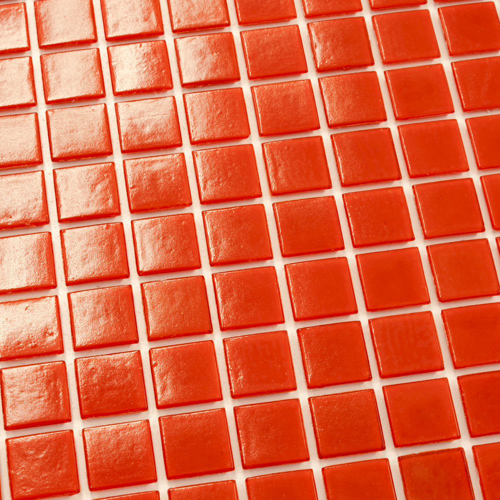 Candy Red 12x12 Glossy Uniform Square Glass Mosaic Tile (20 pack, 20 sq ft/case)