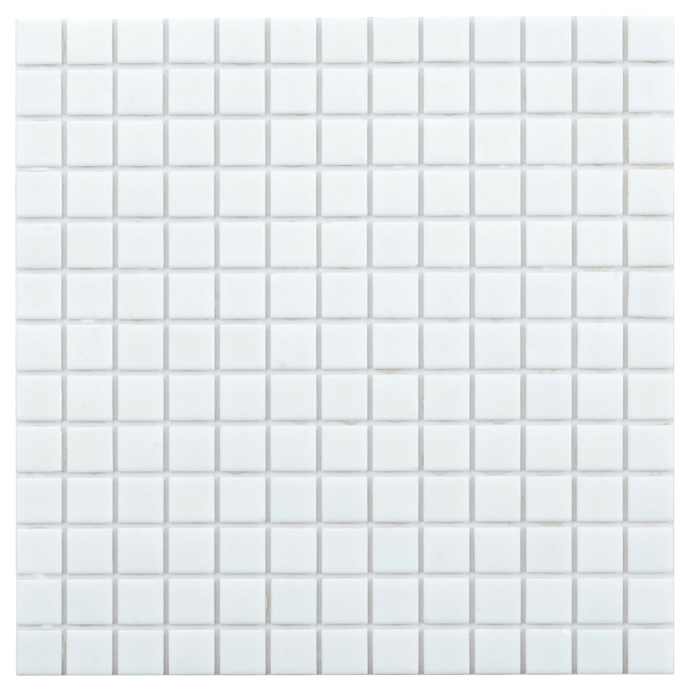 Rice White 12x12 Glossy Uniform Square Glass Mosaic Tile (20 pack, 20 sq ft/case)