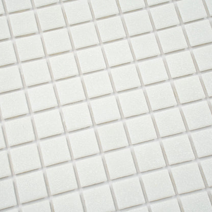 Cotton White 12x12 Glossy Uniform Square Glass Mosaic Tile (20 pack, 20 sq ft/case)