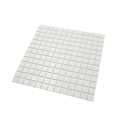Cotton White 12x12 Glossy Uniform Square Glass Mosaic Tile (20 pack, 20 sq ft/case)
