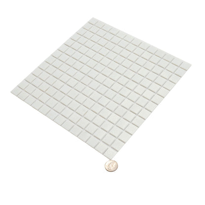 Cotton White 12x12 Glossy Uniform Square Glass Mosaic Tile (20 pack, 20 sq ft/case)