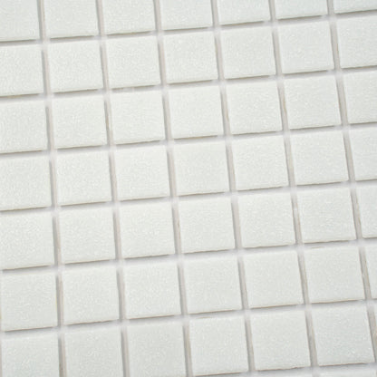 Cotton White 12x12 Glossy Uniform Square Glass Mosaic Tile (20 pack, 20 sq ft/case)