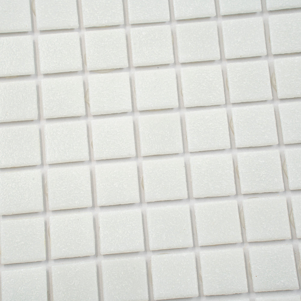 Cotton White 12x12 Glossy Uniform Square Glass Mosaic Tile (20 pack, 20 sq ft/case)
