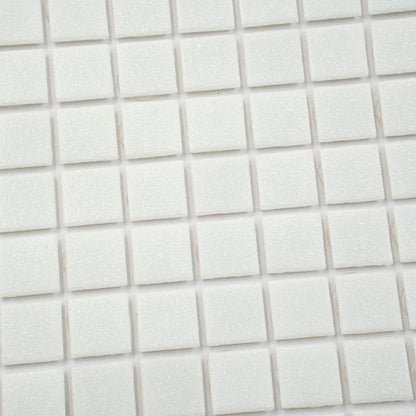 Cotton White 12x12 Glossy Uniform Square Glass Mosaic Tile (20 pack, 20 sq ft/case)