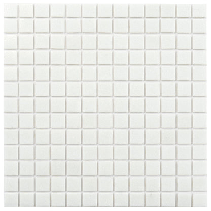 Cotton White 12x12 Glossy Uniform Square Glass Mosaic Tile (20 pack, 20 sq ft/case)