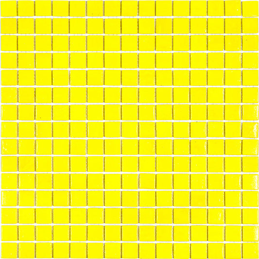 Yellow 12x12 Glossy Uniform Square Glass Mosaic Tile (20 pack, 20 sq ft/case)