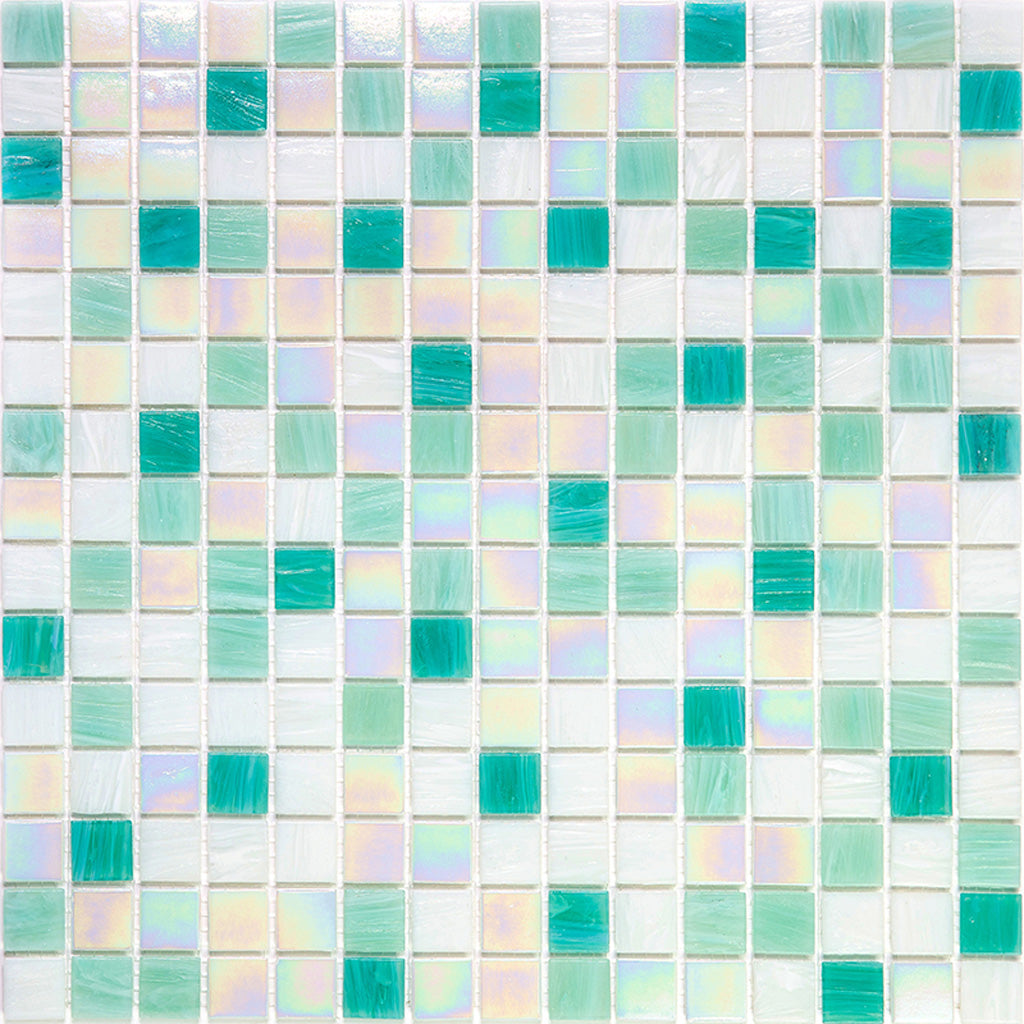 White Green 12x12 Glossy Uniform Square Glass Mosaic Tile (20 pack, 20 sq ft/case)
