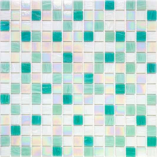 White Green 12x12 Glossy Uniform Square Glass Mosaic Tile (20 pack, 20 sq ft/case)