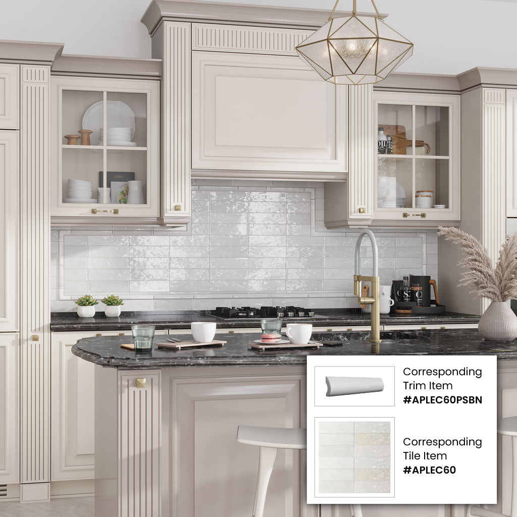 White 2.5x8 Glossy Subway Ceramic Tile (38 pack, 5.38 sq ft/case) - Sample
