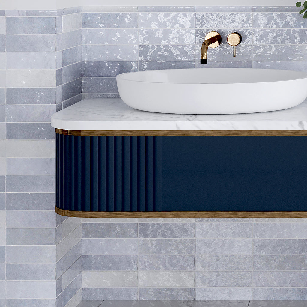 Lavanda Blue 2.58 in. x 8 in. Polished Ceramic Subway Tile (5.38 sq ft/case)