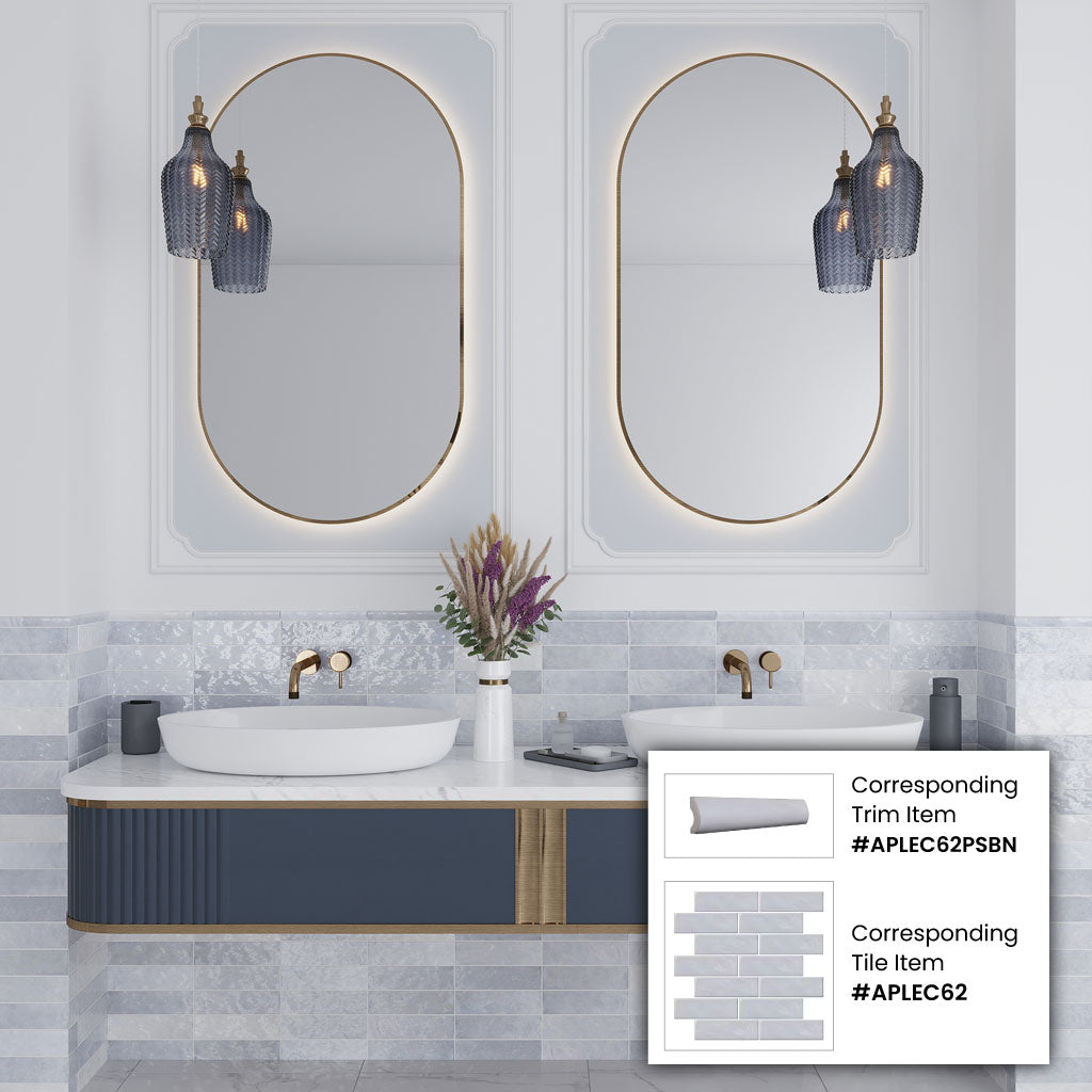 Purple 2.5x8 Glossy Subway Ceramic Tile (38 pack, 5.38 sq ft/case) - Sample