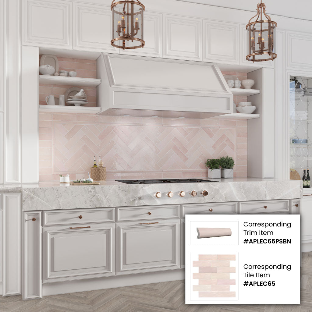 Pink 2.58 in. x 8 in. Polished Ceramic Subway Tile (5.38 sq ft/case)