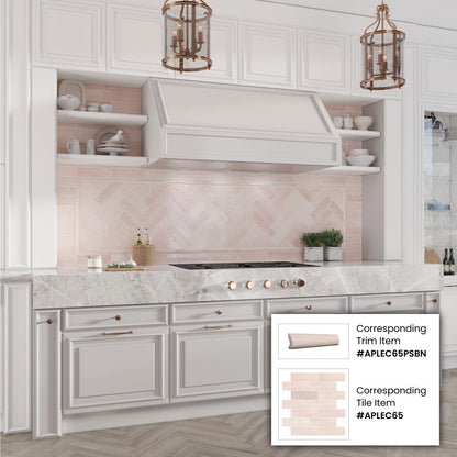 Pink 2.58 in. x 8 in. Polished Ceramic Subway Tile (5.38 sq ft/case)