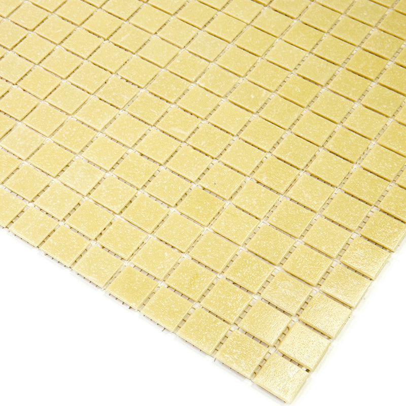 Cream Beige 12x12 Uniform Square Glossy Glass Mosaic Tile (20 pack, 20 sq ft/case)