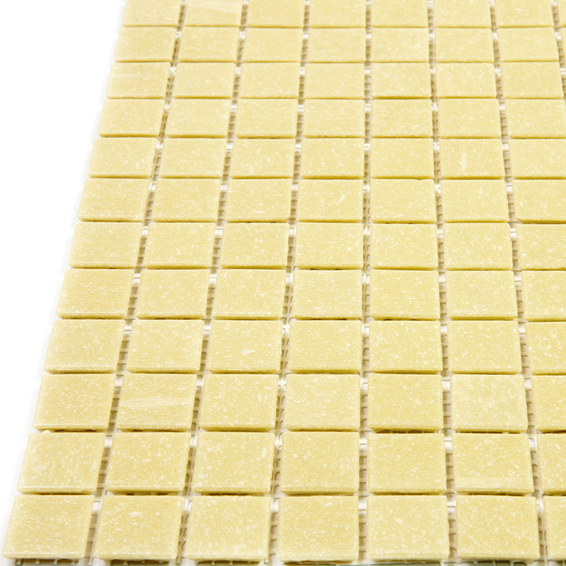 Cream Beige 12x12 Uniform Square Glossy Glass Mosaic Tile (20 pack, 20 sq ft/case)