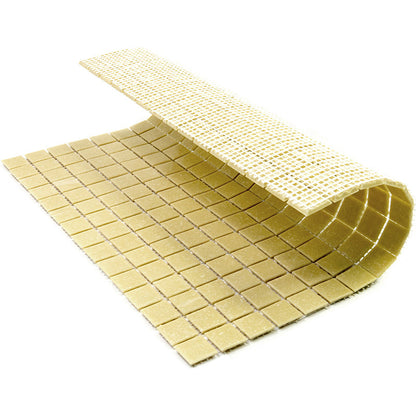 Cream Beige 12x12 Uniform Square Glossy Glass Mosaic Tile (20 pack, 20 sq ft/case)