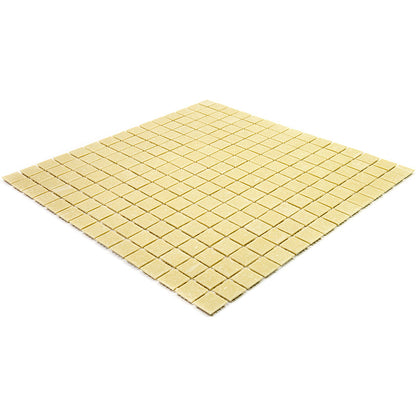 Cream Beige 12x12 Uniform Square Glossy Glass Mosaic Tile (20 pack, 20 sq ft/case)