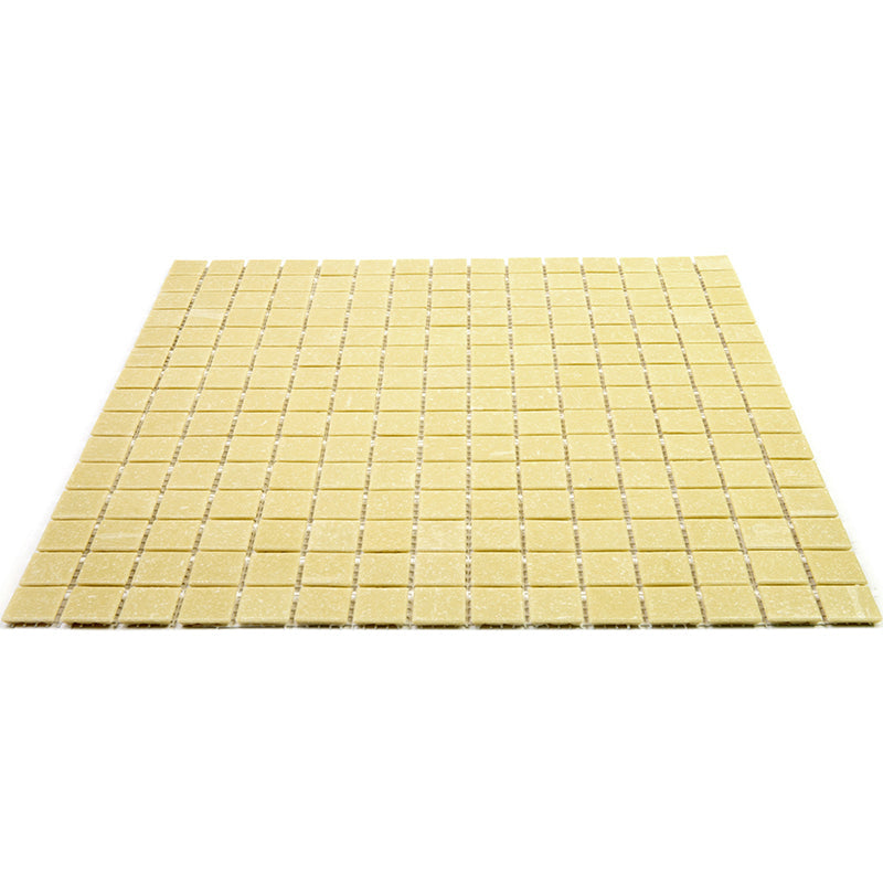 Cream Beige 12x12 Uniform Square Glossy Glass Mosaic Tile (20 pack, 20 sq ft/case)