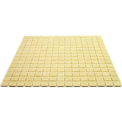 Cream Beige 12x12 Uniform Square Glossy Glass Mosaic Tile (20 pack, 20 sq ft/case)