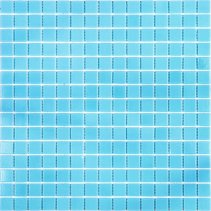 Aqua Blue 12x12 Glossy Uniform Square Glass Mosaic Tile (20 pack, 20 sq ft/case)