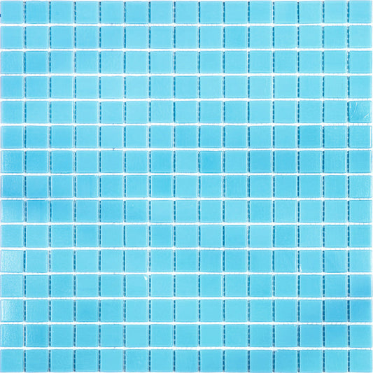 Aqua Blue 12x12 Glossy Uniform Square Glass Mosaic Tile (20 pack, 20 sq ft/case) - Sample