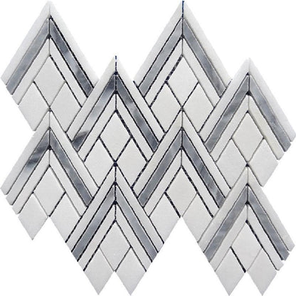 Gray White 9x10 Polished Pike Peak Marble Mosaic Tile (5 pack, 2.99 sq ft/case)