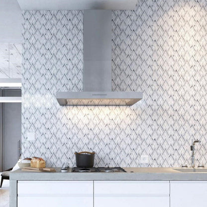 Gray White 9x10 Polished Pike Peak Marble Mosaic Tile (5 pack, 2.99 sq ft/case)