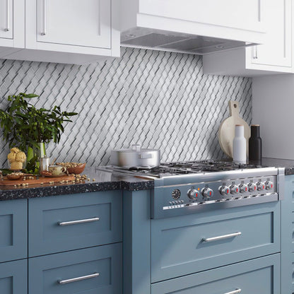 Eastern White, Bardiglio Nuvolato 11x12 Polished Multi-shaped Marble Mosaic Tile (5 pack, 4.66 sq ft/case)