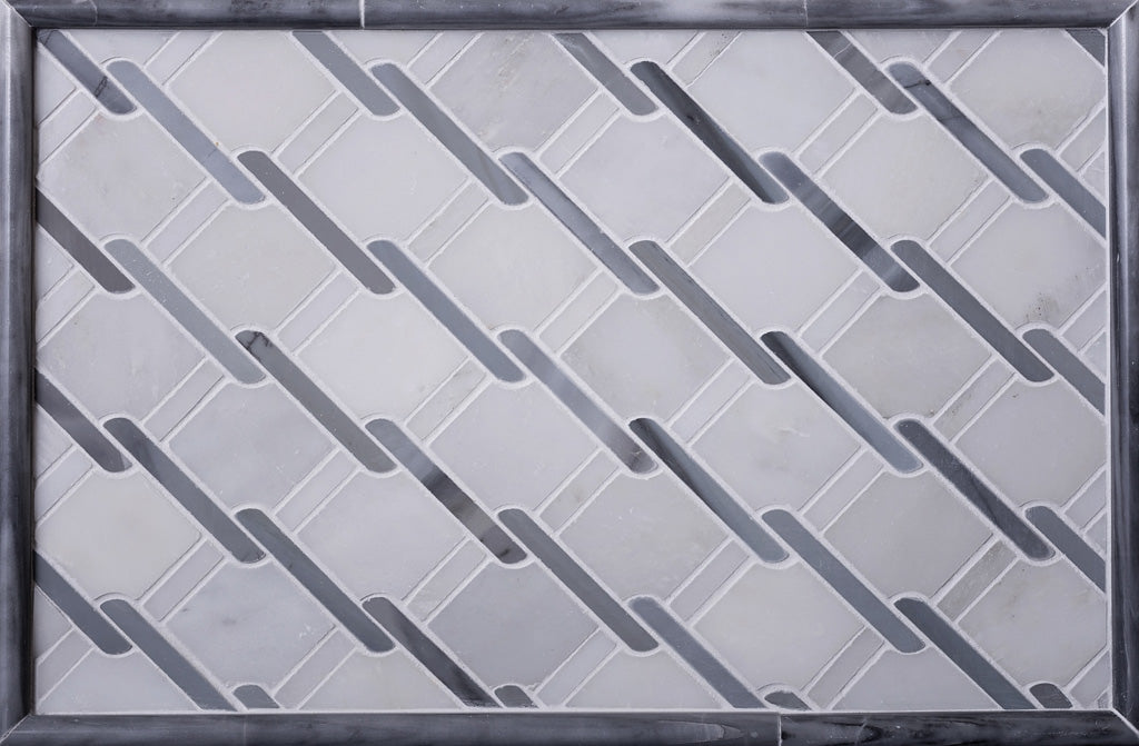 Eastern White, Bardiglio Nuvolato 11x12 Polished Multi-shaped Marble Mosaic Tile (5 pack, 4.66 sq ft/case)