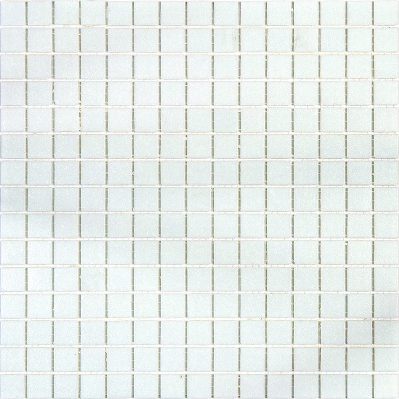 Cotton White 12x12 Glossy Uniform Square Glass Mosaic Tile (20 pack, 20 sq ft/case) - Sample