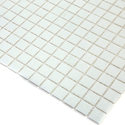 Cotton White 12x12 Glossy Uniform Square Glass Mosaic Tile (20 pack, 20 sq ft/case) - Sample