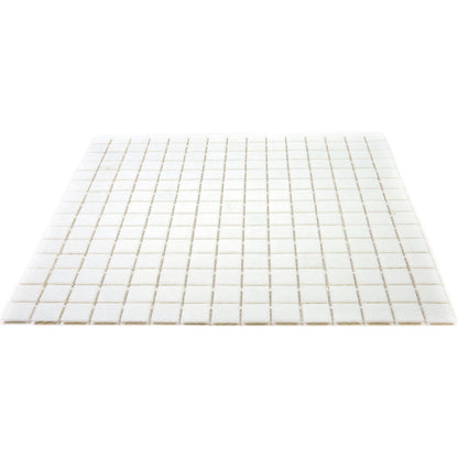 Cotton White 12x12 Glossy Uniform Square Glass Mosaic Tile (20 pack, 20 sq ft/case) - Sample