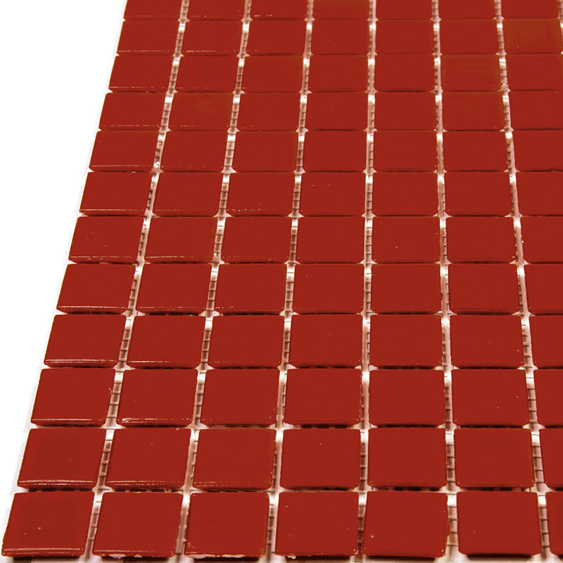 Candy Red 12x12 Glossy Uniform Square Glass Mosaic Tile (20 pack, 20 sq ft/case) - Sample