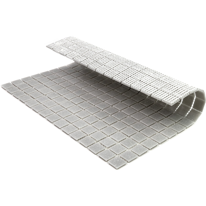 Ice Gray 12x12 Glossy Uniform Square Glass Mosaic Tile (20 pack, 20 sq ft/case) - Sample
