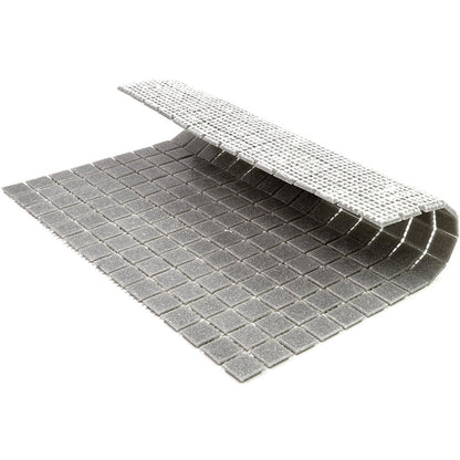 Stone Gray 12x12 Glossy Uniform Square Glass Mosaic Tile (20 pack, 20 sq ft/case)