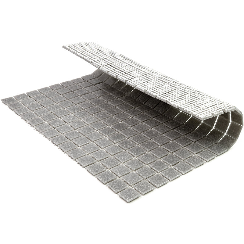 Stone Gray 12x12 Glossy Uniform Square Glass Mosaic Tile (20 pack, 20 sq ft/case) - Sample