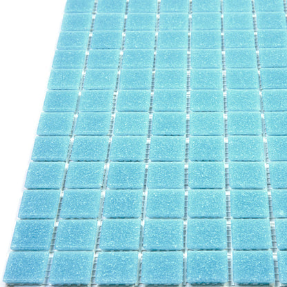 Cadet Blue 12x12 Glossy Uniform Square Glass Mosaic Tile (20 pack, 20 sq ft/case)
