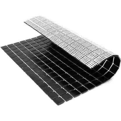 Black 12x12 Uniform Square Glossy Glass Mosaic Tile (20 pack, 20 sq ft/case) - Sample