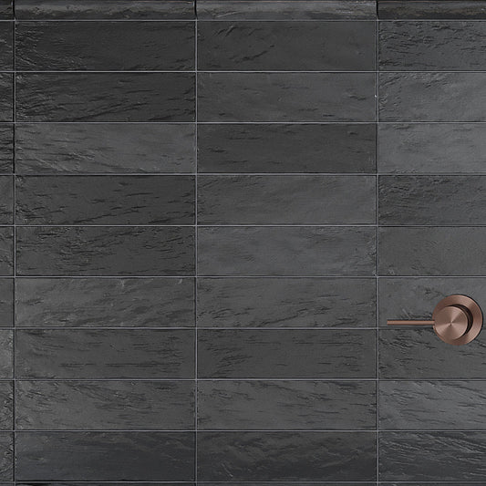 Black 2.5x8 Glossy Matte Subway Ceramic Tile (38 pack, 5.38 sq ft/case)