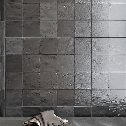 Black 4x4 Glossy Matte Subway Ceramic Tile (60 pack, 6.46 sq ft/case)