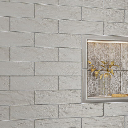 Cloud Gray 2.5x8 Glossy Matte Subway Ceramic Tile (38 pack, 5.38 sq ft/case)