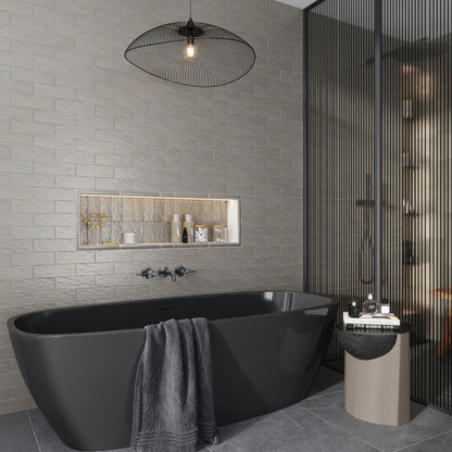 Cloud Gray 2.5x8 Glossy Matte Subway Ceramic Tile (38 pack, 5.38 sq ft/case)