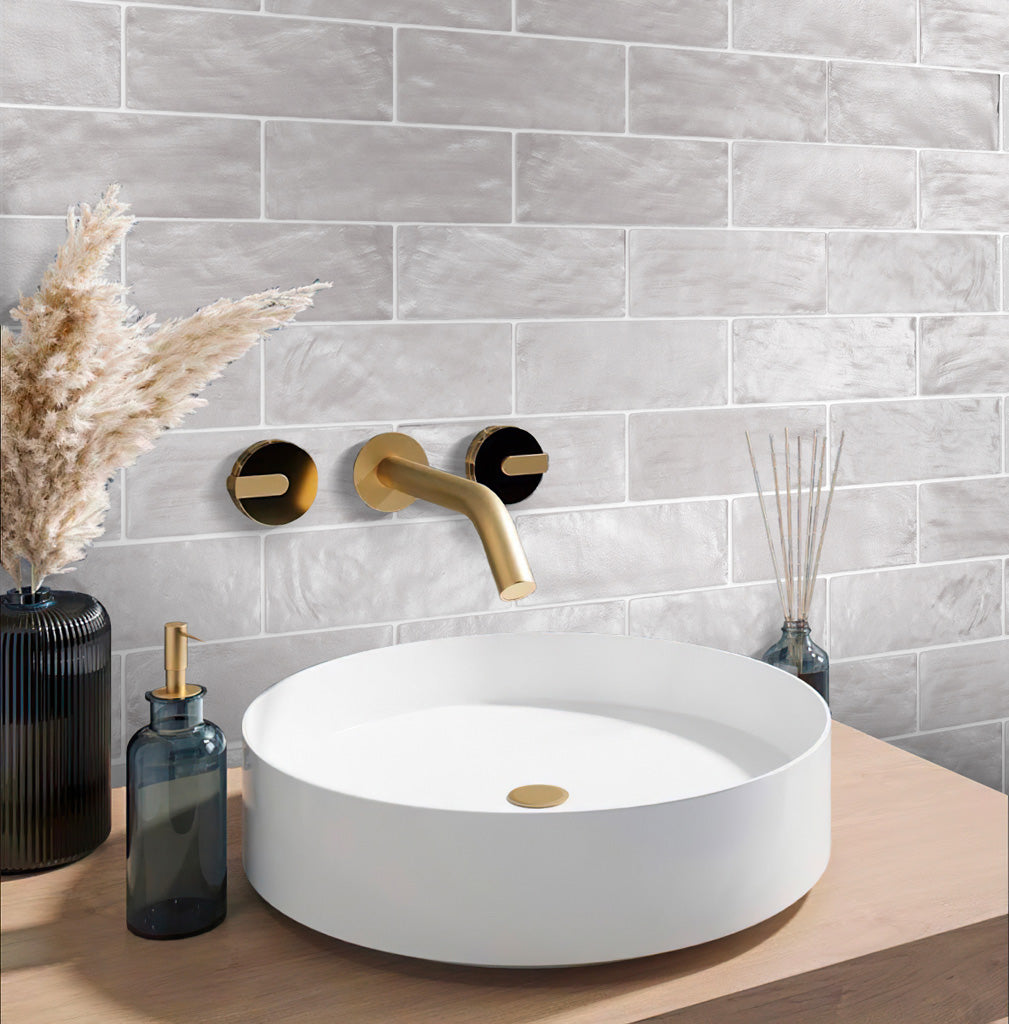 Cloud Gray 2.5x8 Glossy Matte Subway Ceramic Tile (38 pack, 5.38 sq ft/case) - Sample