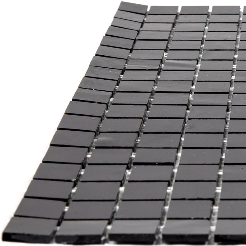 Black 12x12 Glossy Uniform Square Glass Mosaic Tile (20 pack, 18.69 sq ft/case)