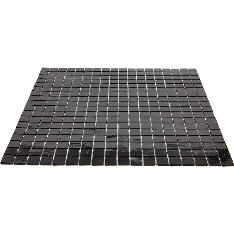 Black 12x12 Glossy Uniform Square Glass Mosaic Tile (20 pack, 18.69 sq ft/case)